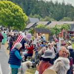 Contributed photo.
Protesters march in the No Kings protest on Saturday, June 14.