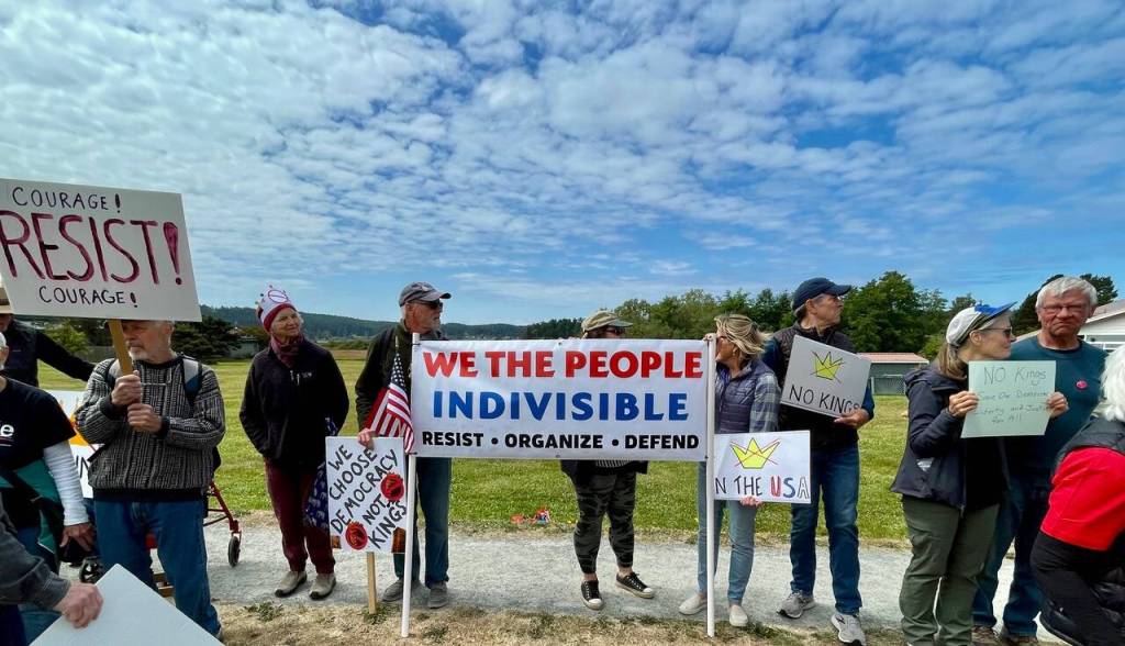 Contributed photo.
Protestors march in the No Kings parade on Saturday, June 14.