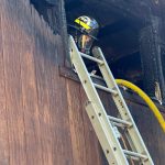 Contributed photo.
Firefighters work to contain the fire.