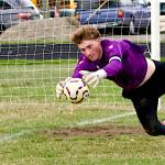 Gene Helfman photo.
Huck Henderson makes a crucial save.