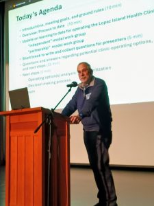 Edee Scriven photo.
Sandy Melzer facilitates town hall.