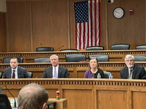 Cassie Diamond photo.
L-R: Rep. Travis Couture, Sen. Chris Gildon, Sen. June Robinson and Rep. Timm Ormsby speak during the general fund budget panel at the 2026 legislative session preview Jan. 9.