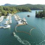 Nov. 18, 2023: The former Army tug El Capitan sank at its moorings in West Sound. Previous work on this abandoned vessel had removed most of the fuel, but there were still caches of petroleum products aboard that leaked into the Sound. IOSA responded immediately by providing on-site information to the USCG and other agencies and surrounded the sunken vessel with containment boom within a few hours of the sinking. The IOSA boom remained in place until the vessel was raised and salvaged seven months later.