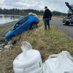 Contributed photo.
Jan. 7, 2025: Most of IOSAs responses involve boats, but thats not always the case. A report of a car in False Bay on San Juan brought Deputy Director Rick Winings out with absorbents and other gear, ready to deal with a car-sized spill. Fortunately, no spill occurred, and the sheriff towed the car away without incident.