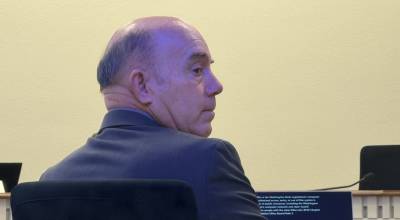 Cassie Diamond photo. 
Sen. Keith Wagoner, R-Sedro Woolley, listens to the staff report for SB 5268 during a public hearing Feb. 18.