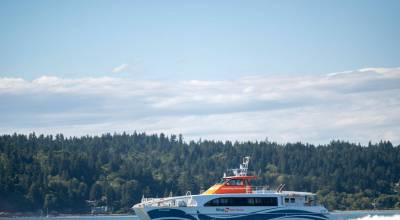 Kitsap Transit photo.
One of Kitsap Transits passenger-only ferries crosses Puget Sound.