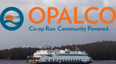 photomanip of new OPALCO logo over photo from OPALCO's flickr.