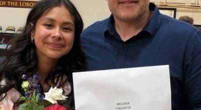 LICSF photo.
Counselor Robb Eillis and 2024 Scholar Melissa Valencia Sandoval.