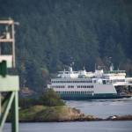 Darrell Kirk photo.
A WSF ferry approaches Orcas ferry landing.