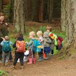 Darrell Kirk photo
Teacher Shelby leads a group of students in Forest School on Orcas Island.